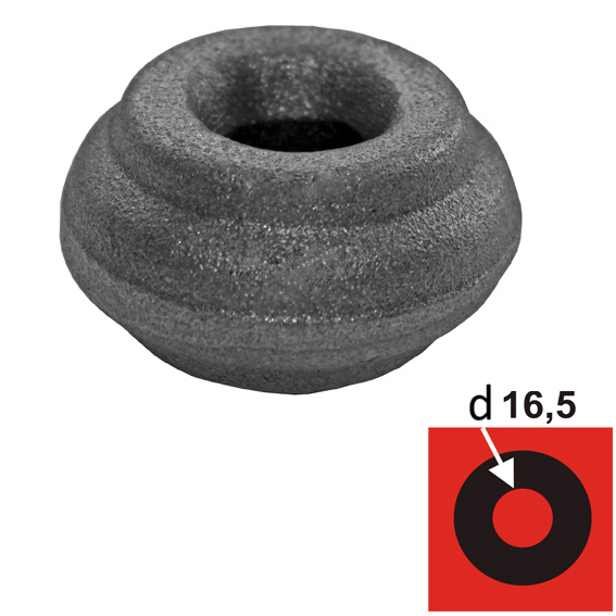 Steckelement für Stab D40x22mm, Loch d16,5mm