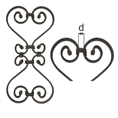 Zierornament 410x200, 12x6, d12x12mm