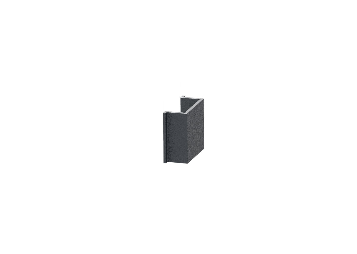 Schmale Distanz-Abdeckleiste für Pfostenprofile und U-Adapter des Zaunsystems, 20 x 08–20 mm – Anthrazit RAL 7016