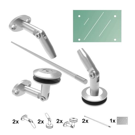 Vordachsystem, AISI 316, Satz mit Glass AISI316, M