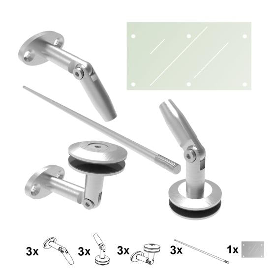 Vordachsystem, AISI 316, Satz mit Glass AISI316, M