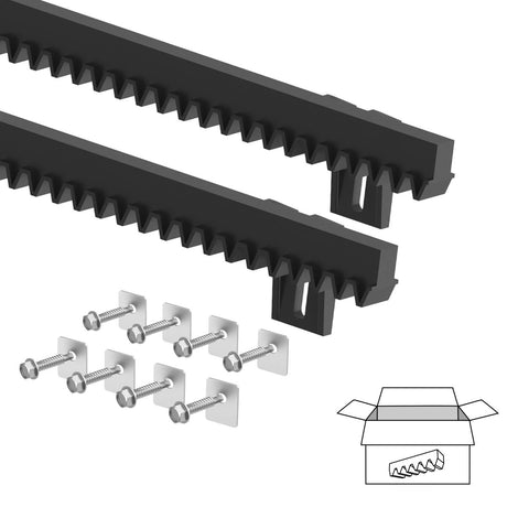 Kunststoffzahnstage mit Stahlkern, PVC+Fe,light, L 1+1m