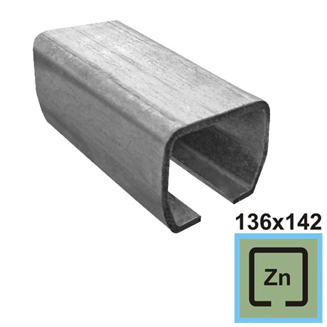 Eisenlaufschiene Zn, 136x142x6mm, L3m