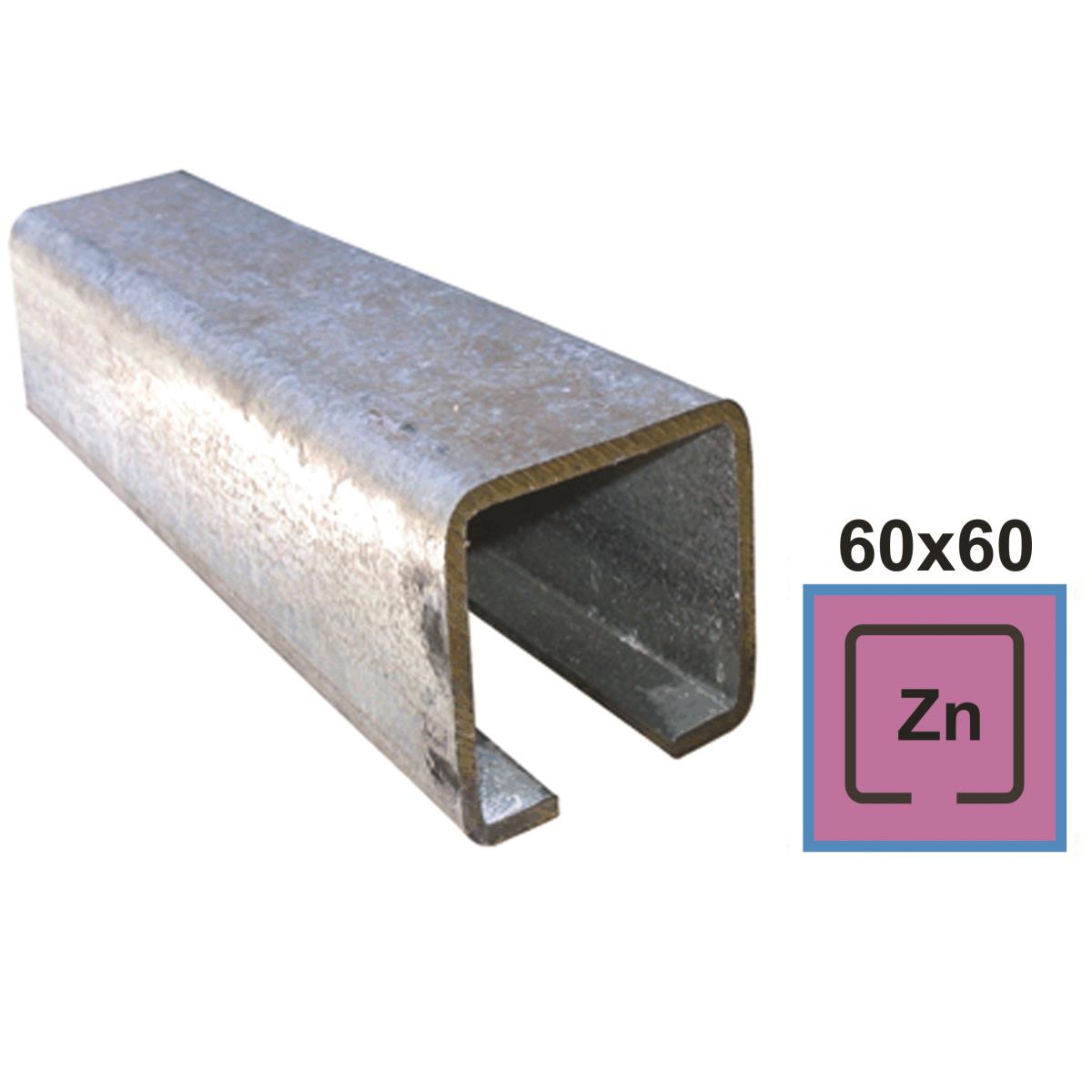 Eisenlaufschiene Zn, 60x60x4mm, L7m