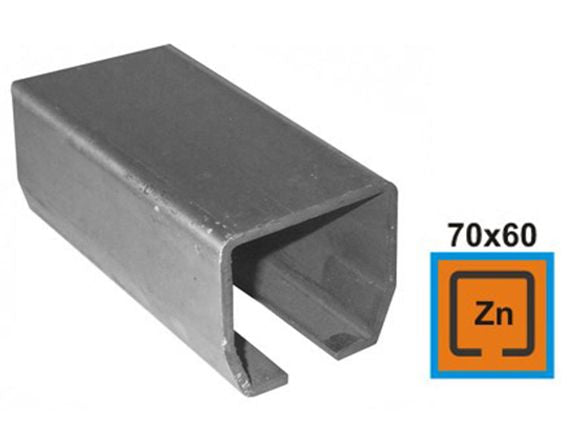 Eisenlaufschiene Zn, 70x60x3,5mm, L3m