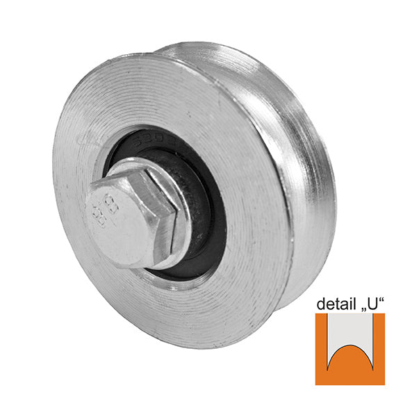 Schiebetorrolle mit U-Rille Zn, D100mm