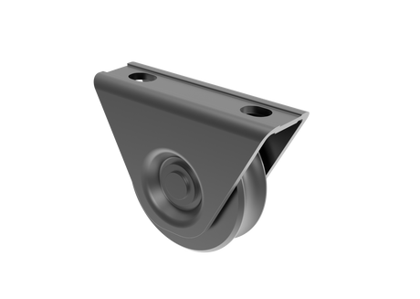 Schiebetorrolle mit Außenstützplatte und U-Rille D60, Anthrazit