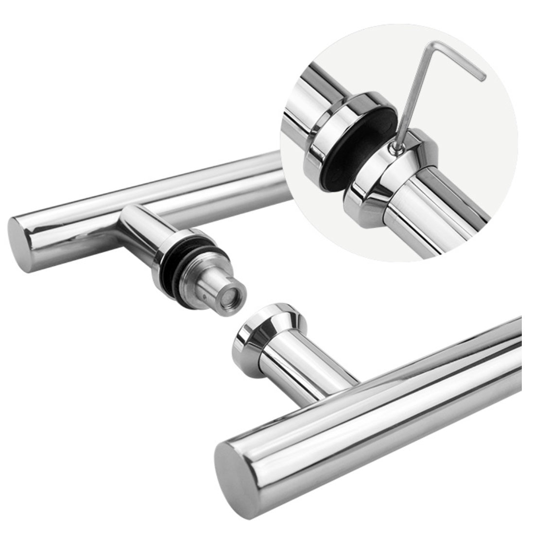 Griff an der Glastür AISI304, K320,
