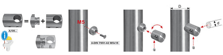 Füllstabhalter direkt AISI304, d12/D42,4x2mm