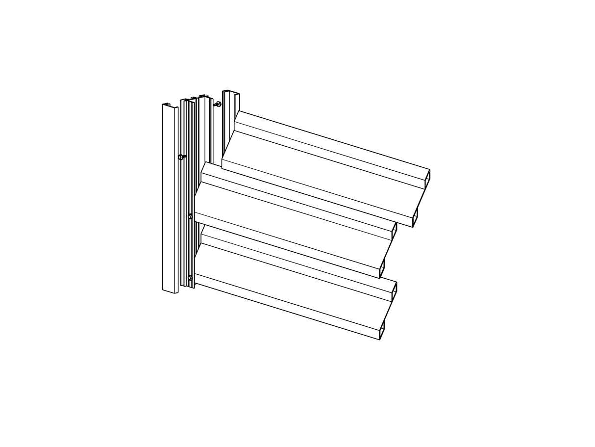 Aluminiumadapter 66x40-1700mm für Jalousien bis 46mm R7016