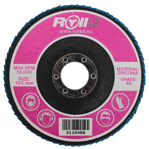 Lamellenscheibe für Edelstahl, D125, d22,2, t7,25 mm, P40