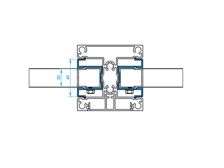 Aluminium-Pfosten, von 40 auf 20 mm Füllung, 40 x 26 – 1,85 m – Anthrazit RAL 7016