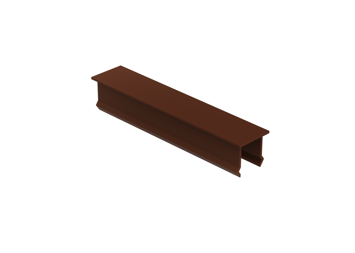 Aluminium-Abdeckung für vertikales Zaunpaneel, 20x100 – Braun RAL 8017