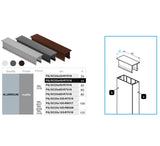 Aluminium-Abdeckung für vertikales Zaunpaneel und tragendes sowie vertikales Fassadenprofil, 20x45 – Anthrazit R7016