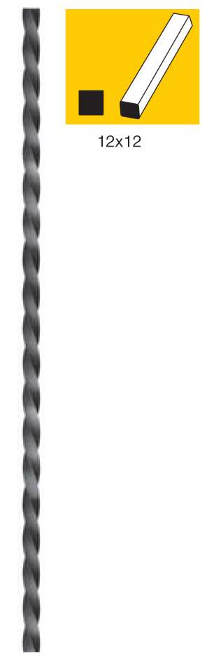 Torzierter Zierstab h1000, 12x12mm