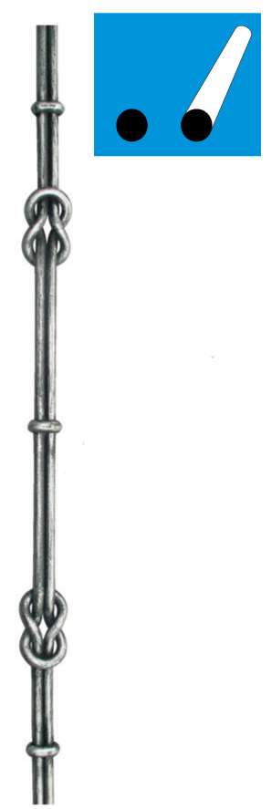 Zierstab mit 2x Element h1000, b50, 2xD12mm