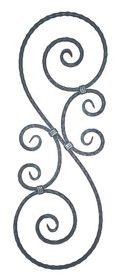 Zierornament 310x900, P/035-12x12mm