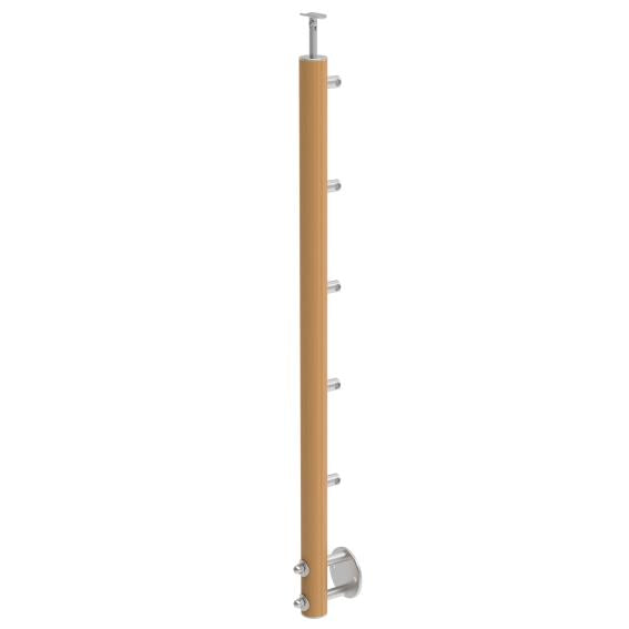 Stab BUCHE (BEECH) D50mm, 5xd12mm, H1000, BK-flach