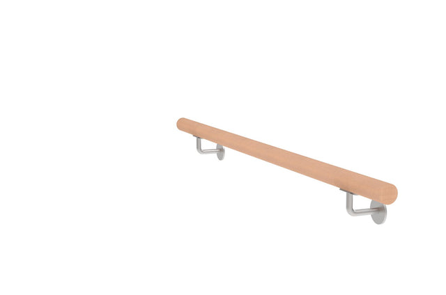 Holzhandlauf BUCHE und Edelstahlhalterungen, L1200mm