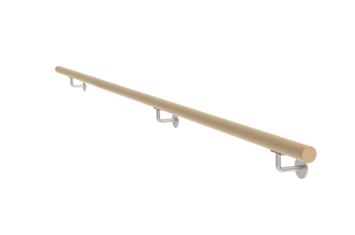 Holzhandlauf EICHE und Edelstahlhalterungen, L3000mm