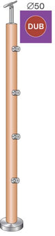 Pfosten EICHE (OAK) D50mm, 4xd12mm, h=90 cm, VK-Treppe