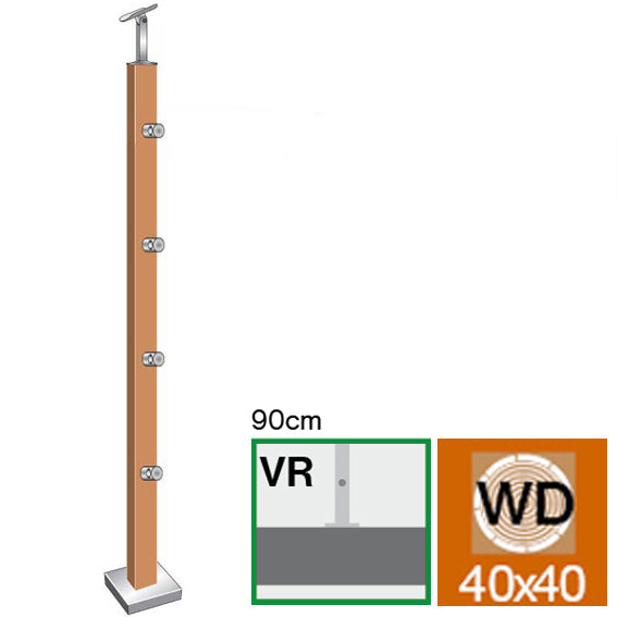 Pfosten, Eiche, JP 40x40, v=90cm, VK-schlichtes DU