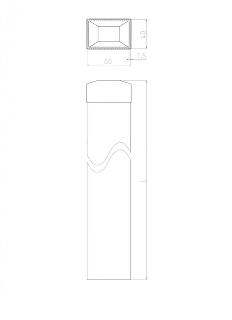 Pfosten 60x40mm ZnPVC 1600mm grün
