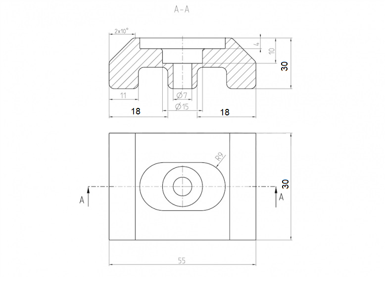 Halterung für Pfosten 40x60mm PVC grün