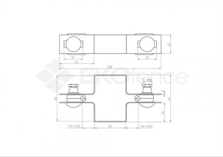 Durchlaufende Schelle für Pfosten ZnPVC 60x40mm grün