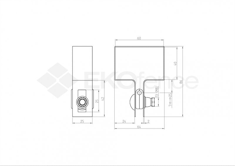Endklemme für Pfosten ZnPVC 60x40mm grün