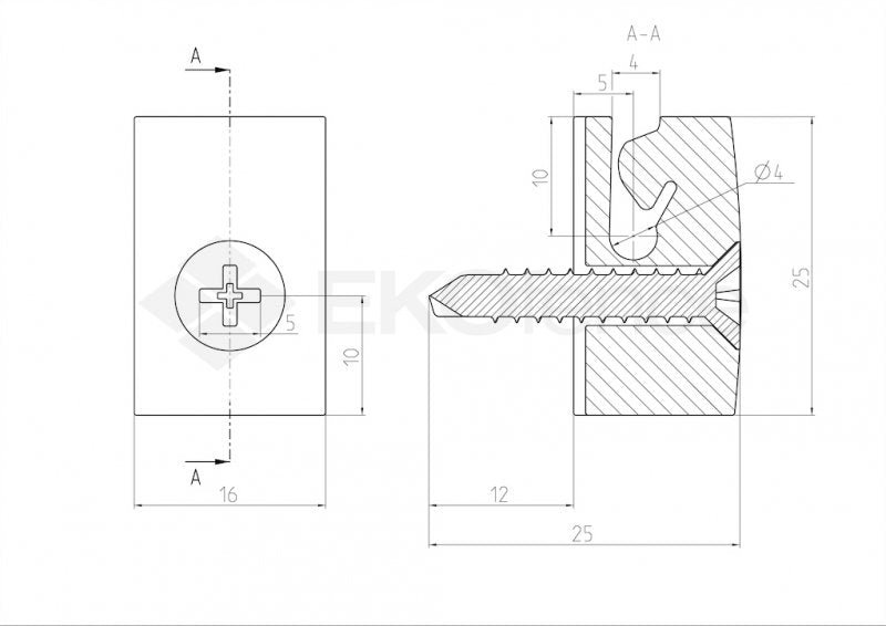 Schelle der Spanndraht mit Schraube PE RAL 6005