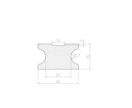 WPC Vollmaterial Unterkonstruktionsbalken 40x25x2900mm anthrazit