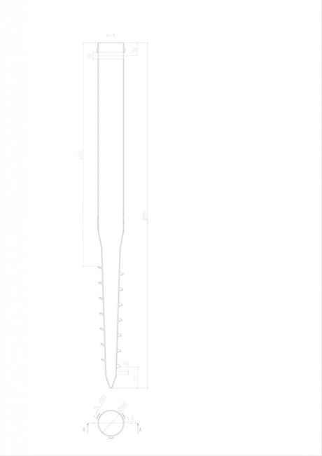 Schraubfundament 68x1,5x800mm, 3xM8